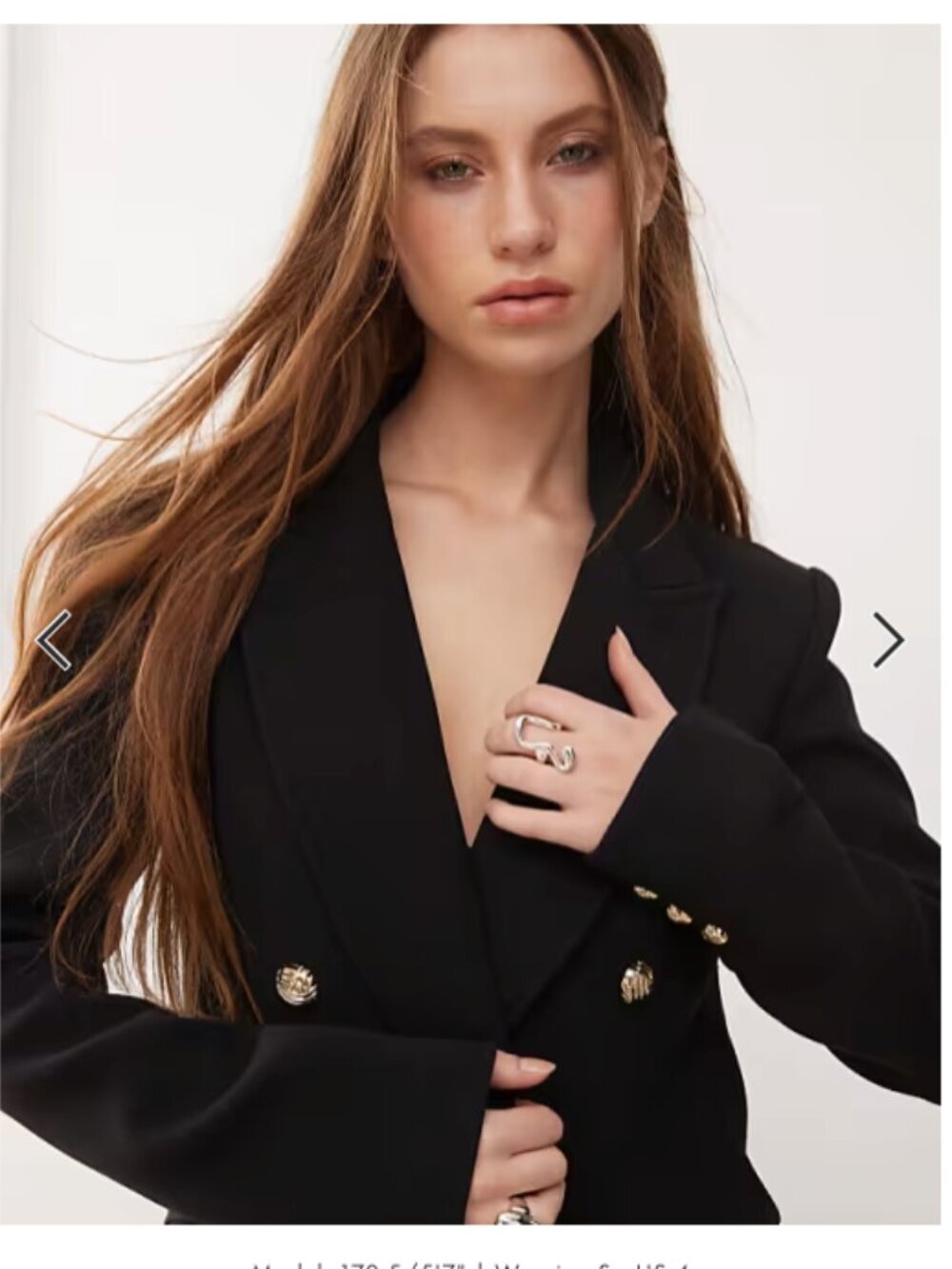 Lioness Women's Sz Medium Double Breasted Blazer with Gold Button Hardware Black - Picture 3 of 14